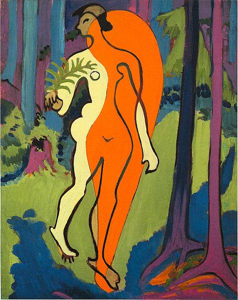Ernst Ludwig Kirchner Nude in orange and yellow France oil painting art